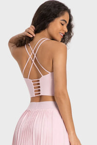 Staying Cozy Crisscross Back Sports Bra - Spoiled Me Rotten 