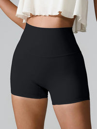 high waist active shorts with pockets black