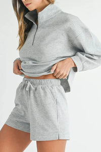 Side angle of women’s loungewear set in soft stretchy fabric