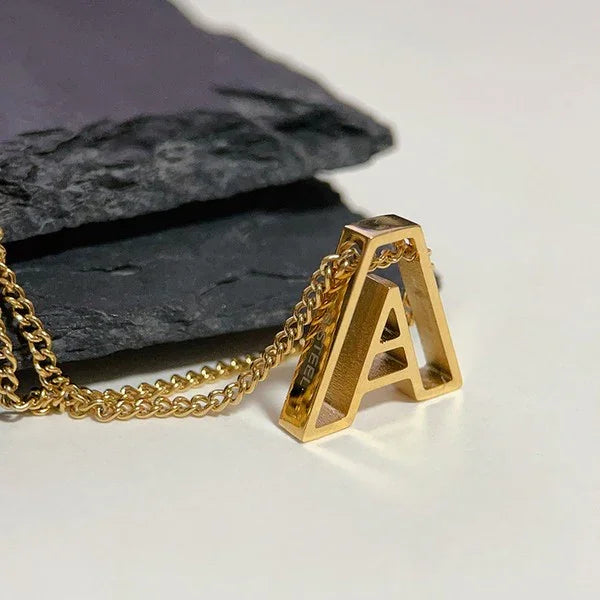 Cutout Initial Letter Necklace - Spoiled Me Rotten 