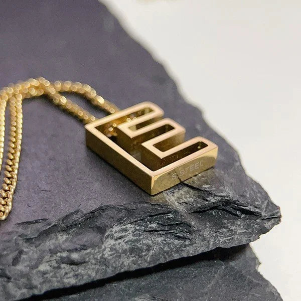 Cutout Initial Letter Necklace - Spoiled Me Rotten 