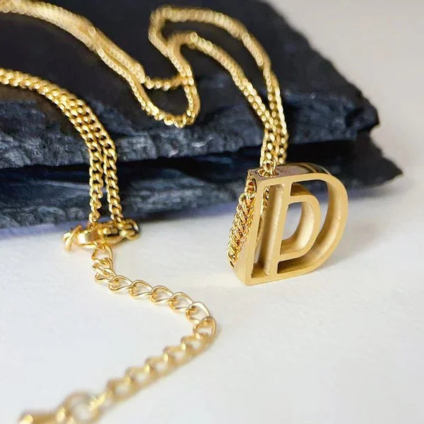 Cutout Initial Letter Necklace - Spoiled Me Rotten 