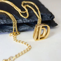 Cutout Initial Letter Necklace - Spoiled Me Rotten 