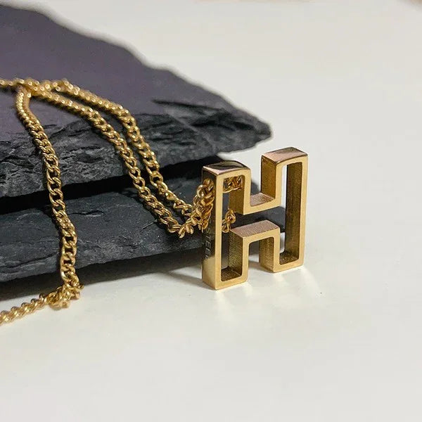 Cutout Initial Letter Necklace - Spoiled Me Rotten 