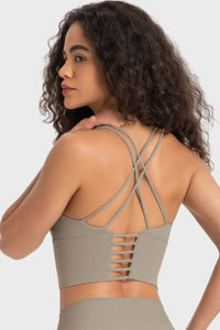 Staying Cozy Crisscross Back Sports Bra - Spoiled Me Rotten 