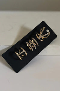 Rhinestone Cutout Ring Set - Spoiled Me Rotten 