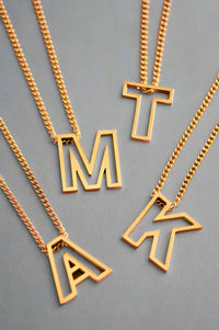 Cutout Initial Letter Necklace - Spoiled Me Rotten 