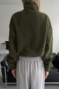 Honey Zip Up Long Sleeve Cropped Jacket - Back view