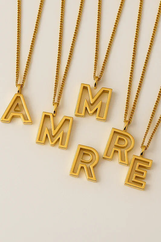 Cutout Initial Letter Necklace - Spoiled Me Rotten 