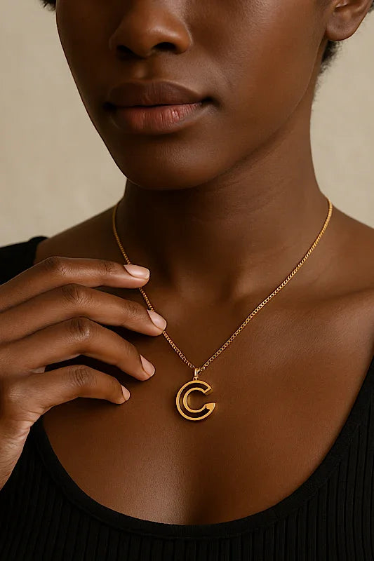 Cutout Initial Letter Necklace - Spoiled Me Rotten 