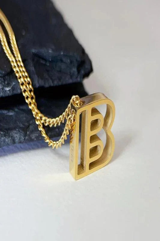 Cutout Initial Letter Necklace - Spoiled Me Rotten 