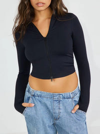 Zip Up Long Sleeve Jacket - Spoiled Me Rotten 