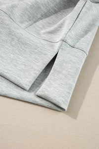 Half Zip Long Sleeve Shorts Set - Spoiled Me Rotten 