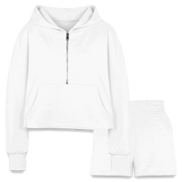 Cropped Hoodie & Jogger Short Set - Spoiled Me Rotten 