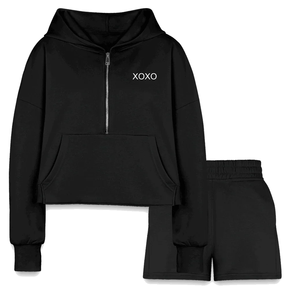 Cropped Hoodie & Jogger Short Set - Spoiled Me Rotten 