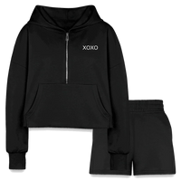 Cropped Hoodie & Jogger Short Set - Spoiled Me Rotten 