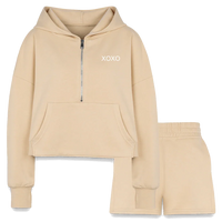 Cropped Hoodie & Jogger Short Set - Spoiled Me Rotten 