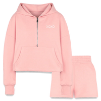 Cropped Hoodie & Jogger Short Set - Spoiled Me Rotten 
