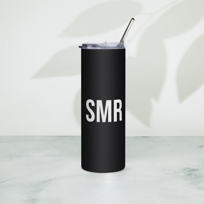 20oz matte black stainless steel tumbler with leakproof lid