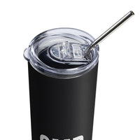 Double-walled iced coffee tumbler with straw