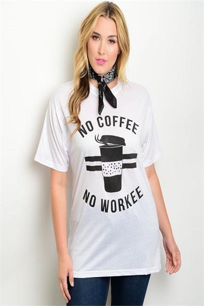 Plus Size No Coffee Top - Spoiled Me Rotten 