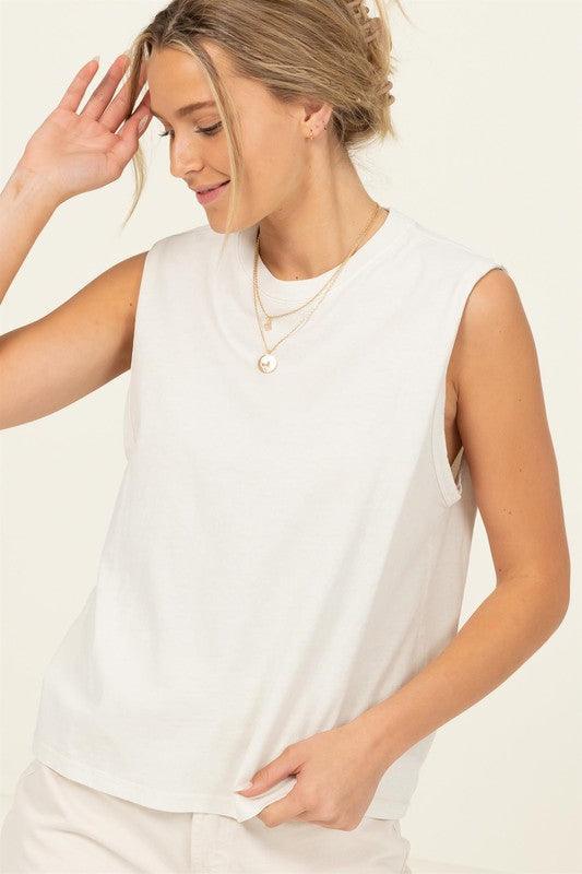 Oversized Sleeveless Top - Spoiled Me Rotten 