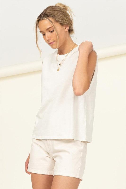 Oversized Sleeveless Top - Spoiled Me Rotten 