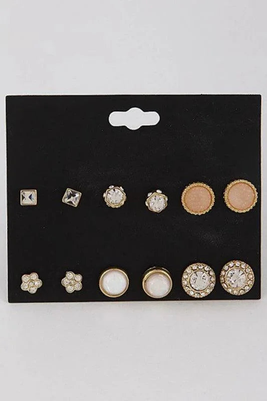 Rhinestone Stud Earring Set - Spoiled Me Rotten 
