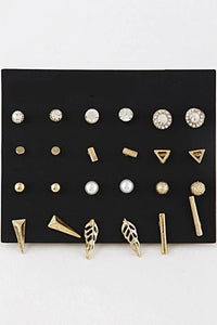 Mixed Gold Stud Earrings - Spoiled Me Rotten 