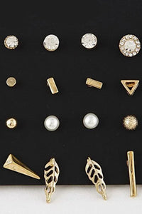 Mixed Gold Stud Earrings - Spoiled Me Rotten 
