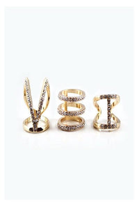 Rhinestone Cutout Ring Set - Spoiled Me Rotten 