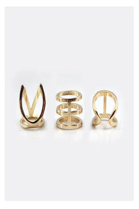 Rhinestone Cutout Ring Set - Spoiled Me Rotten 