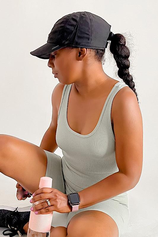 Ribbed Seamless Crop Biker Set - Spoiled Me Rotten 