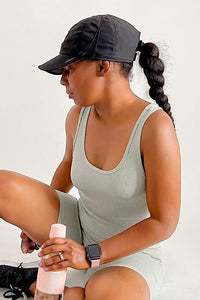 Ribbed Seamless Crop Biker Set - Spoiled Me Rotten 
