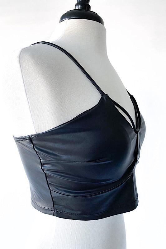 Hunt Faux Leather Crop Top - Spoiled Me Rotten 
